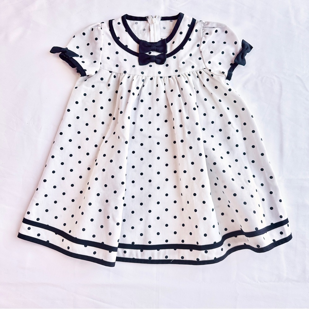 Goodlad Vintage Preppy Nautical Polka Dot Bow Sailor Dress ⚓️ Size 24 Months